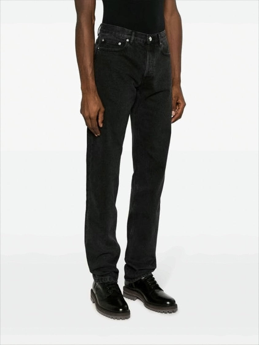 Straight-Leg Black Denim Pants