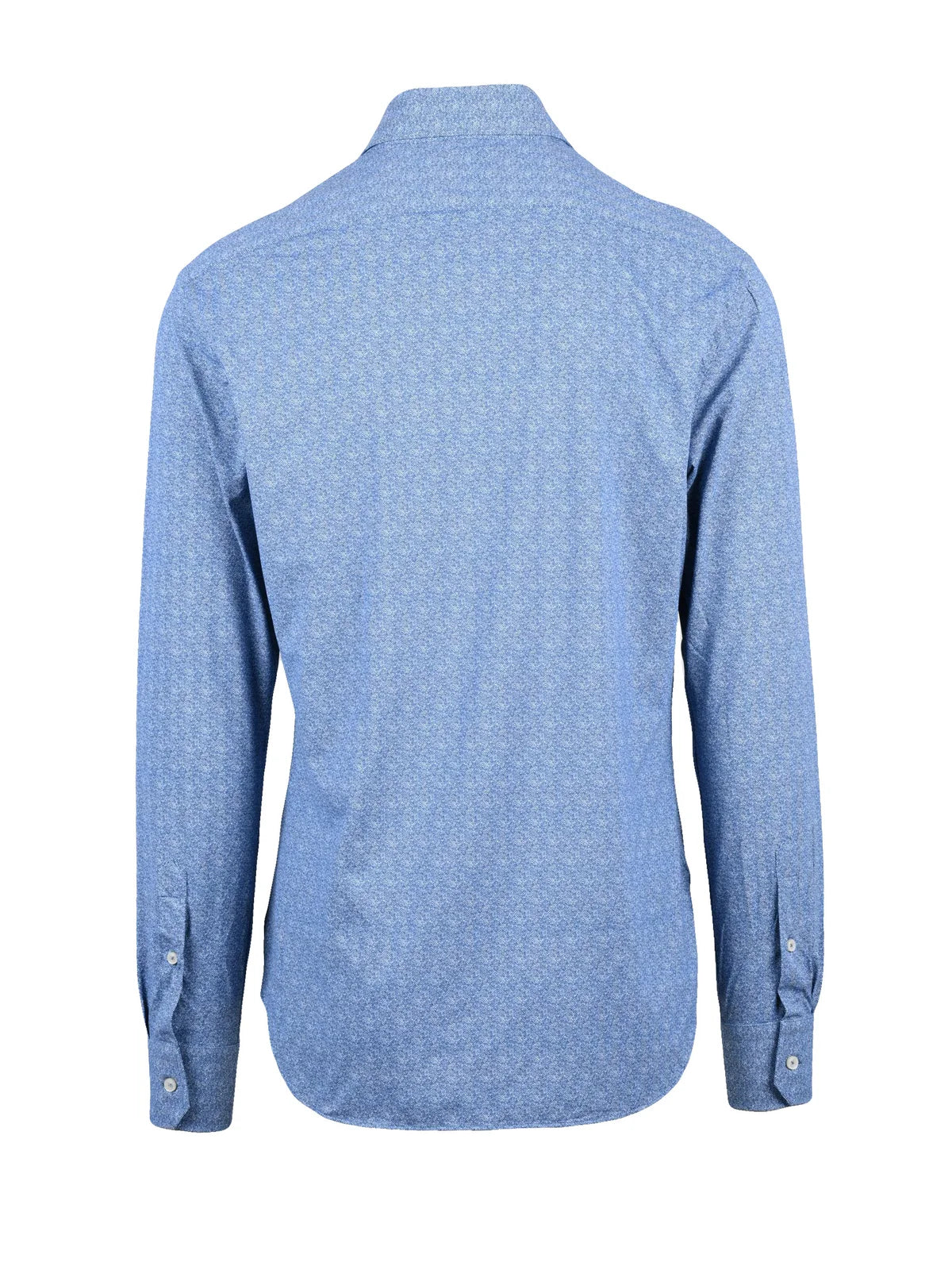 Blue Cotton Polyamide Elastane Men Stretch Shirt