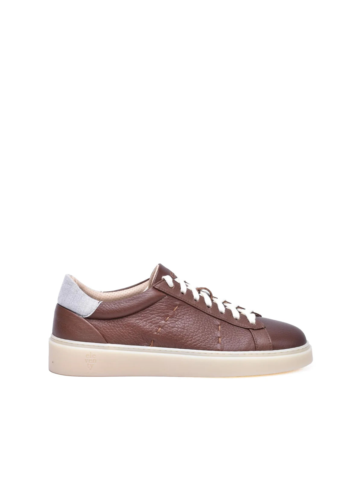 Brown Hammered Leather Sneakers