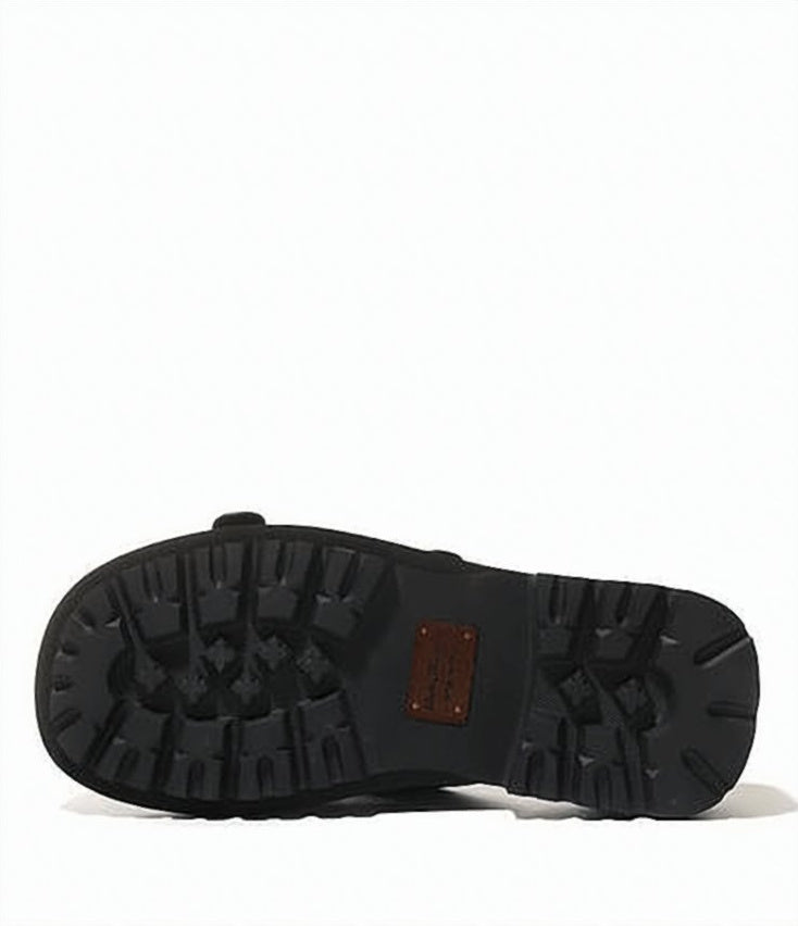 Textured Leather Slip-On Sandals