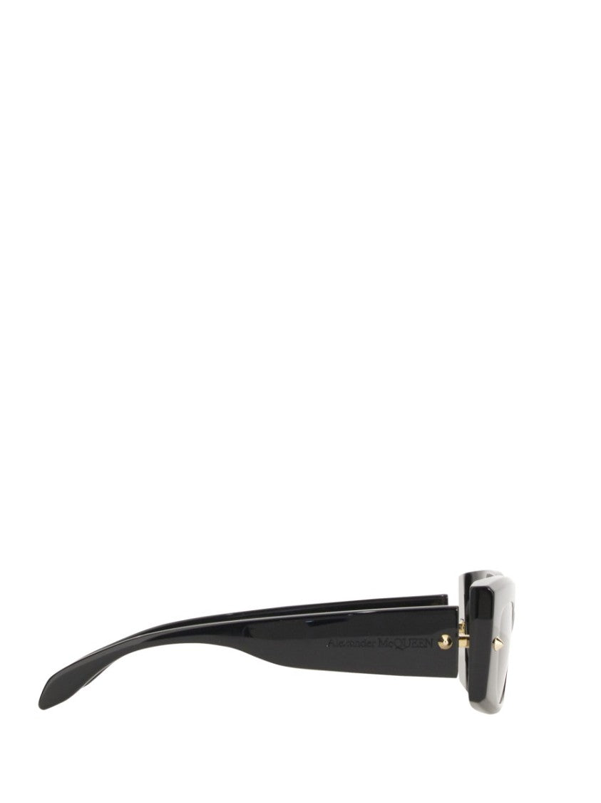 Bold Angular Frame Sunglasses With Gold Accents