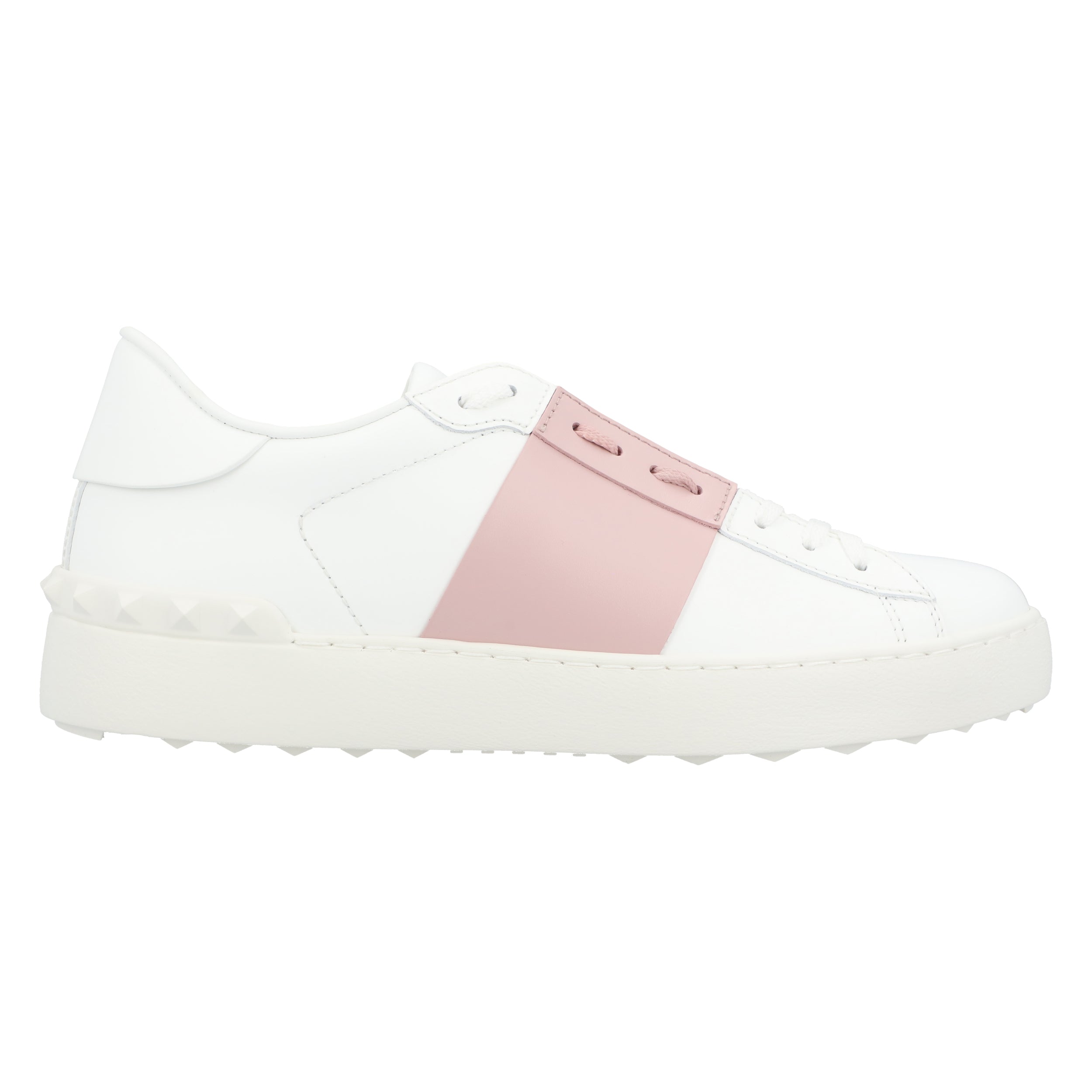 Calfskin Sneakers With Contrasting Band And Rubber Studs