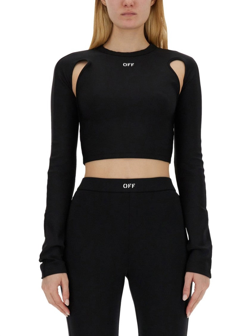 Cropped Top With Cut-Out Shoulder Details