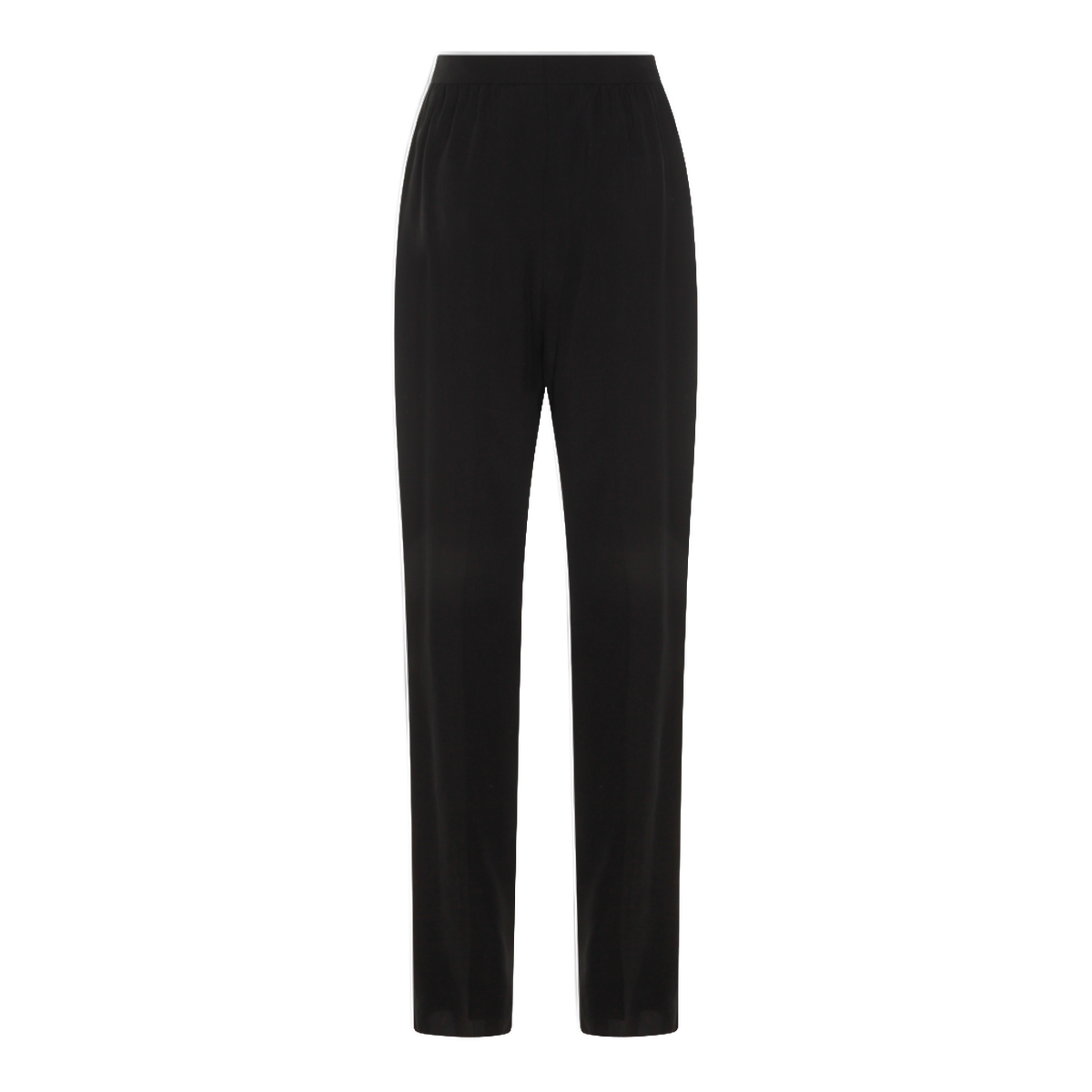 High-Waisted Black Trousers With Subtle Pleats