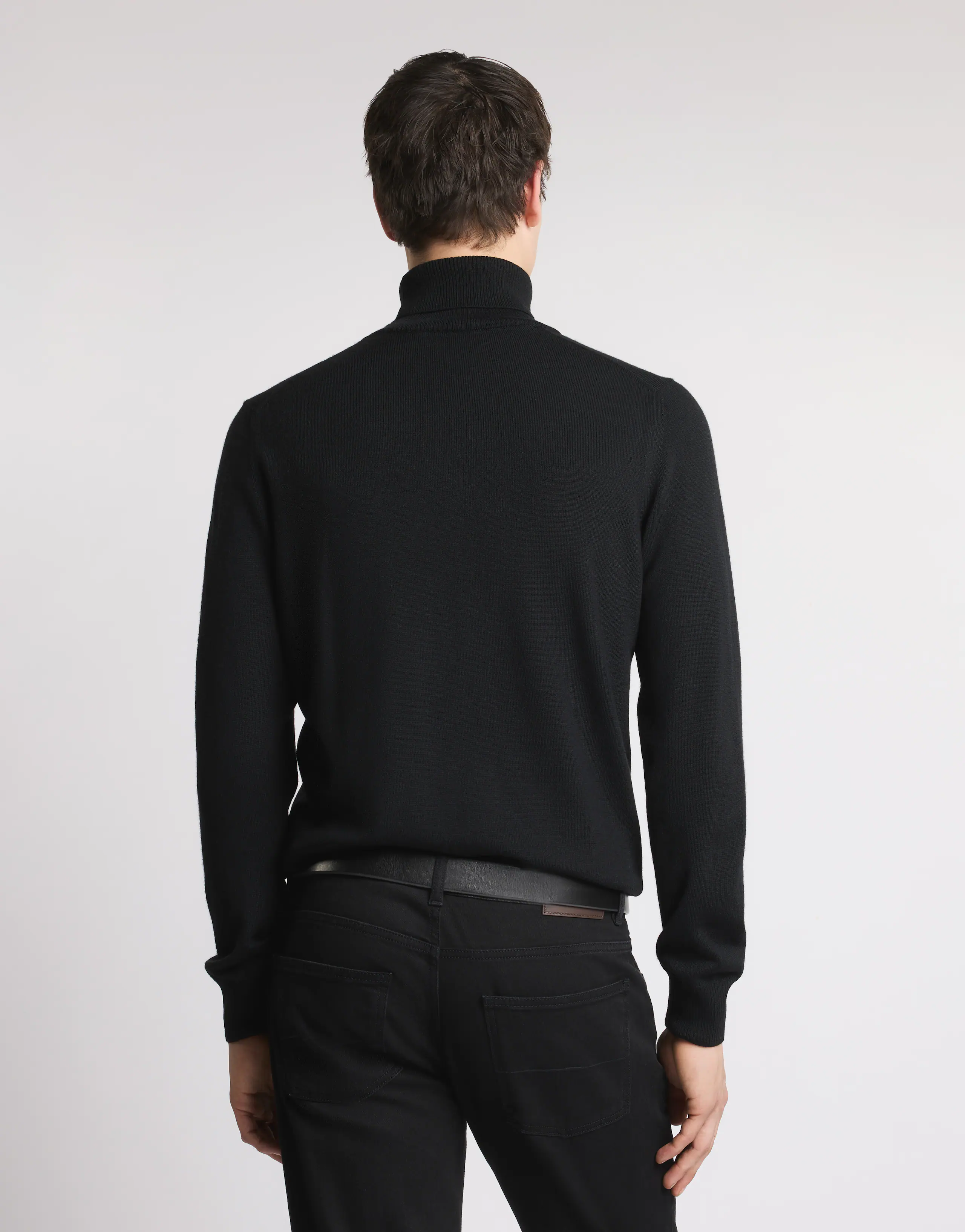 Turtleneck Sweater In Fine Knit Wool