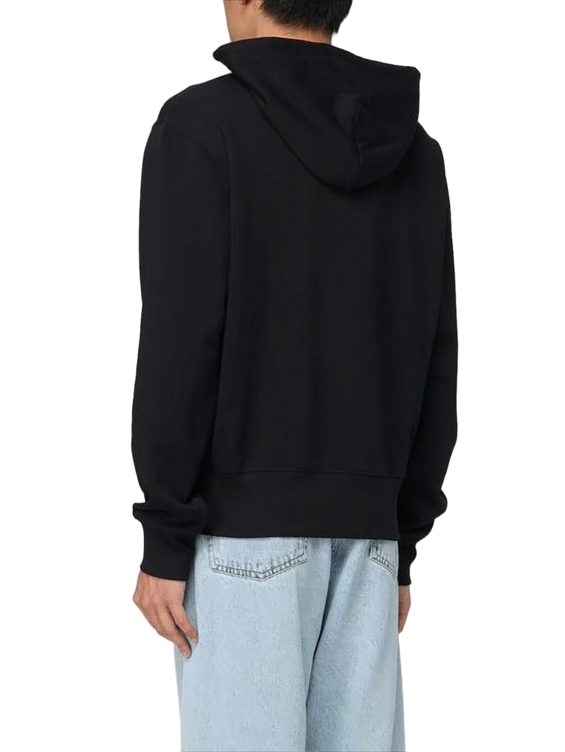 Classic Black Cotton Hoodie with Drawstring