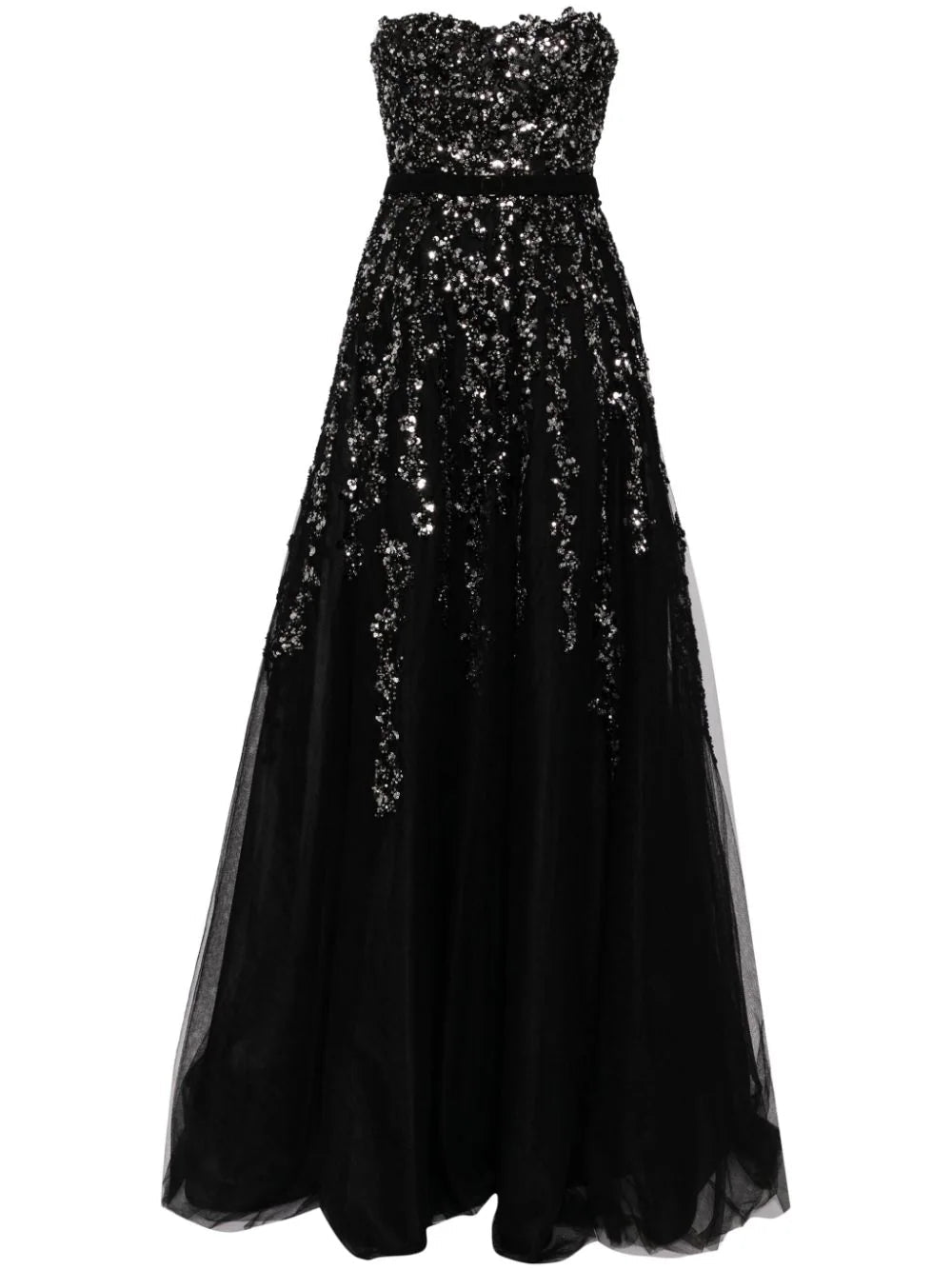 Tulle Stapless Dress With A Dotted Beading
