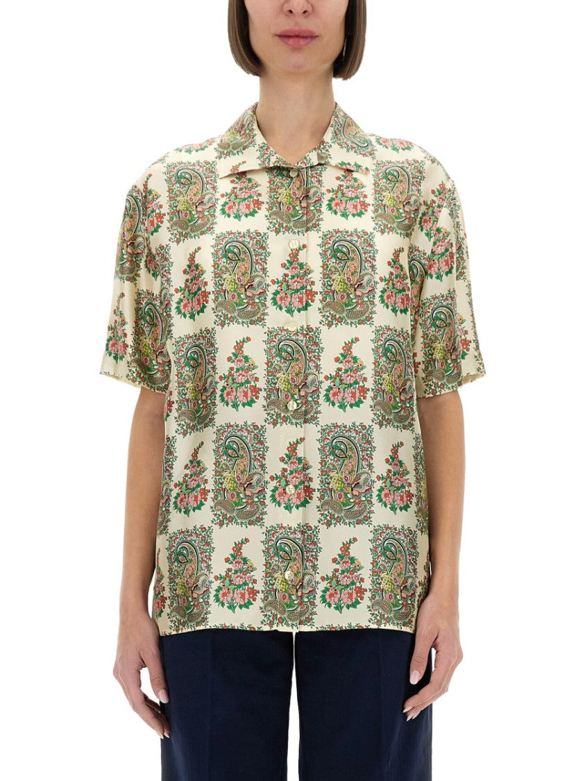 Paisley And Floral Print Silk Shirt