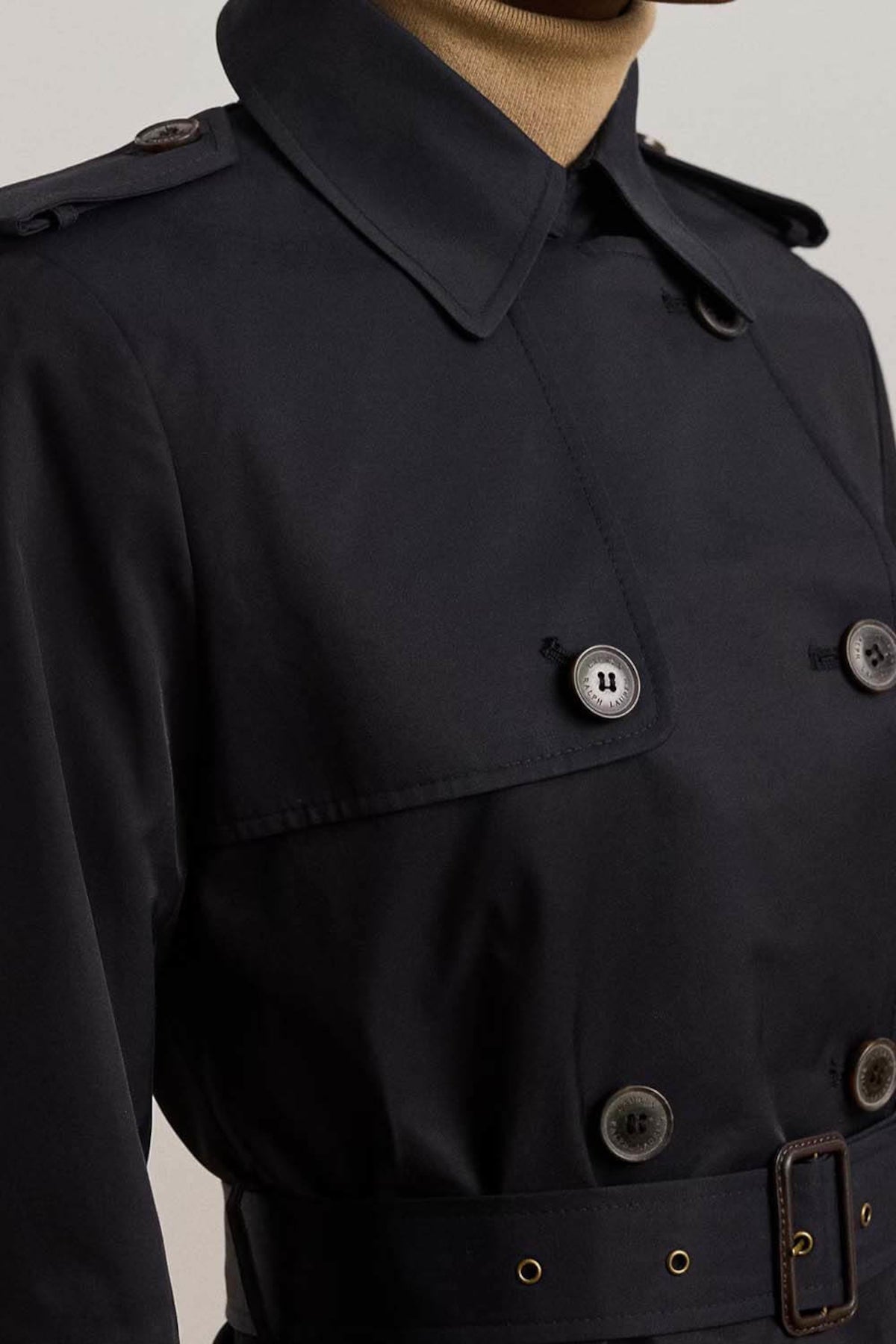 Navy Blue Double Breasted Lined Coat