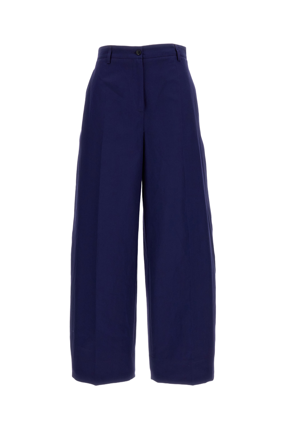 Wide-Leg Cotton Trousers