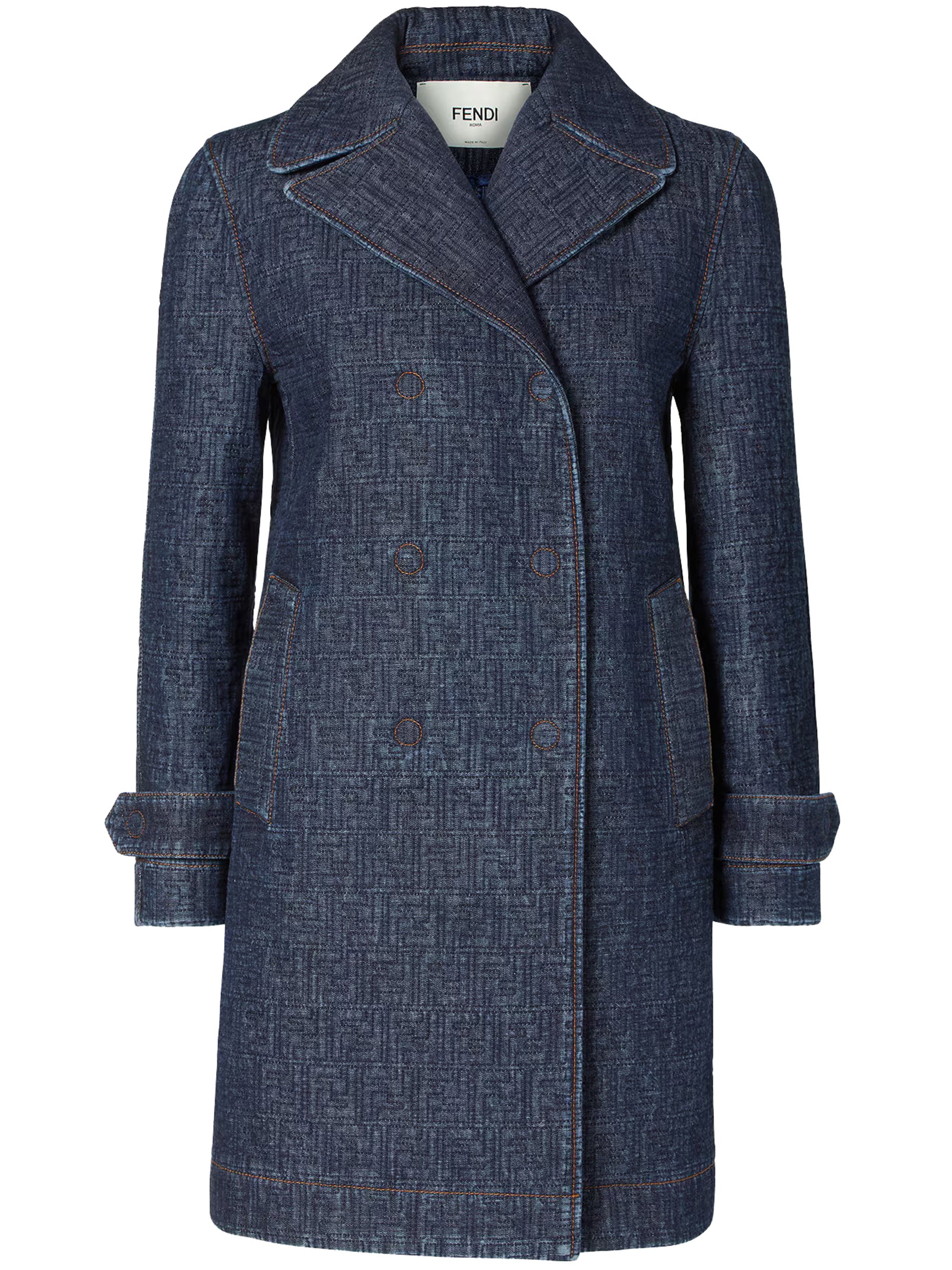 Caban FF Padded Double-Breasted Denim Coat