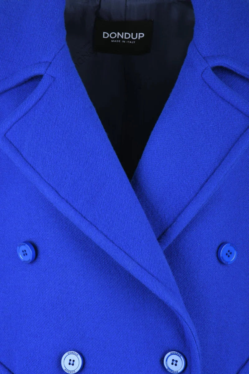 Long Double-Breasted Coat Cashmere - Royal Blue