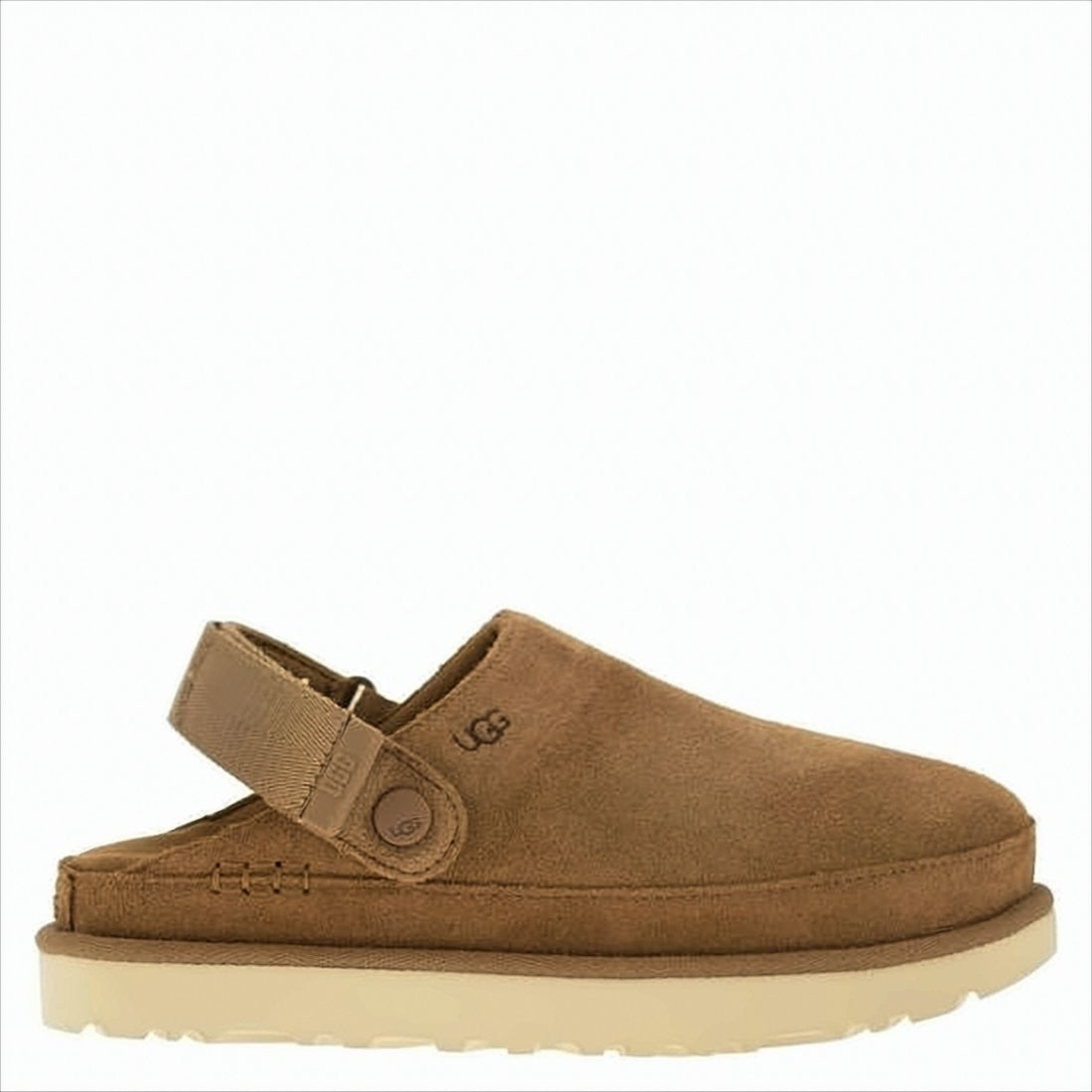 Closed-Toe Suede Sandals with Slingback Strap