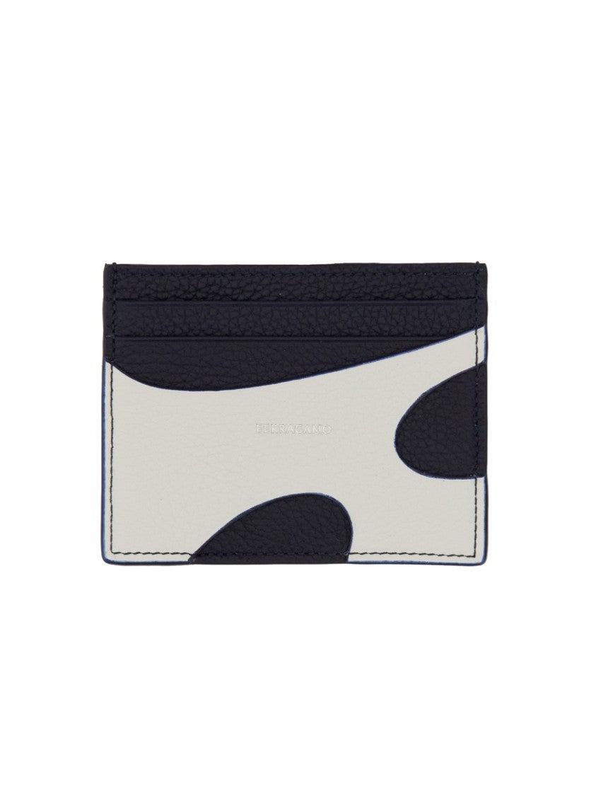 Textured Calfskin Card Holder With Modern Aesthetic