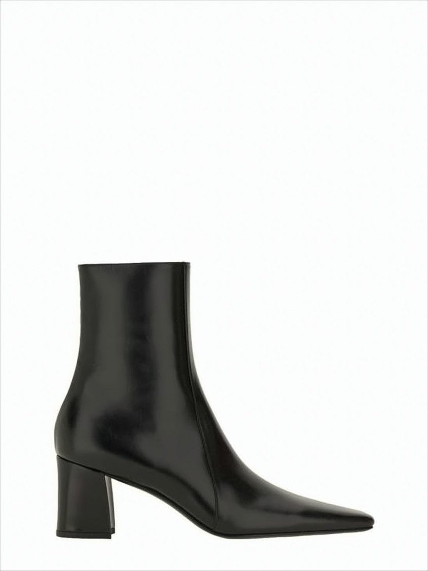 Mid-Height Block Heel Ankle Boots