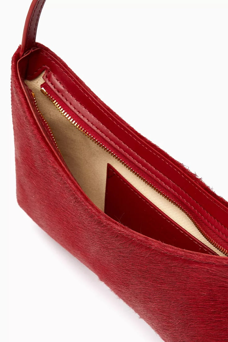 Textured Cowhide Leather Shoulder Bag