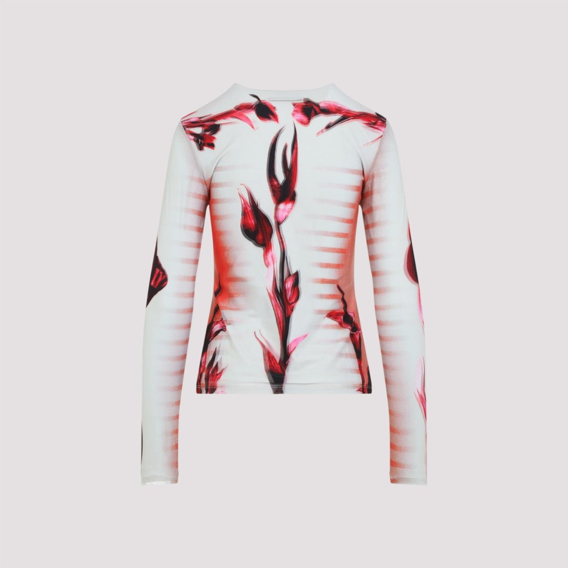 Floral-Design Long Sleeve Top in Vibrant Hues