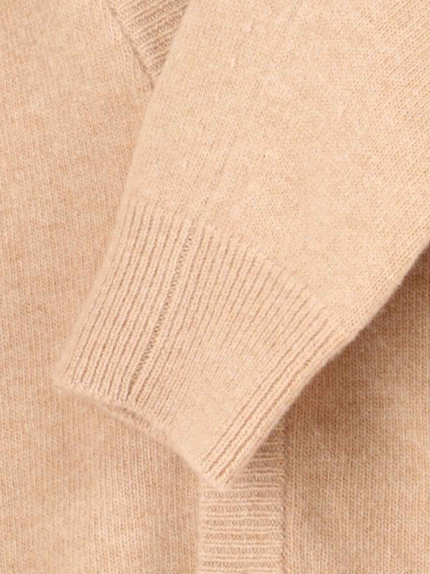 "Four Stitches" Wool Cardigan – Beige