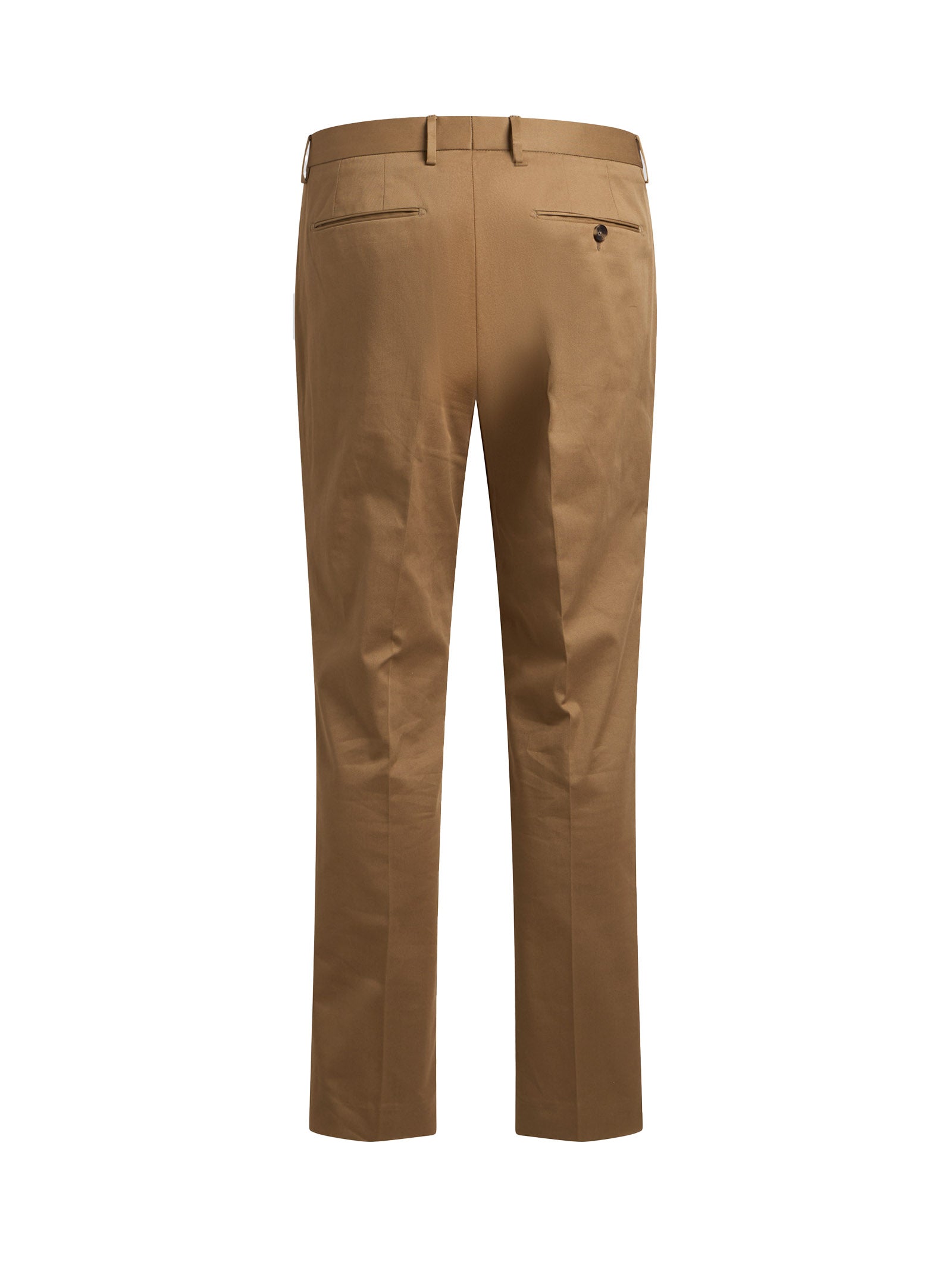 Tailored Fit Beige Trousers With Front Pleat