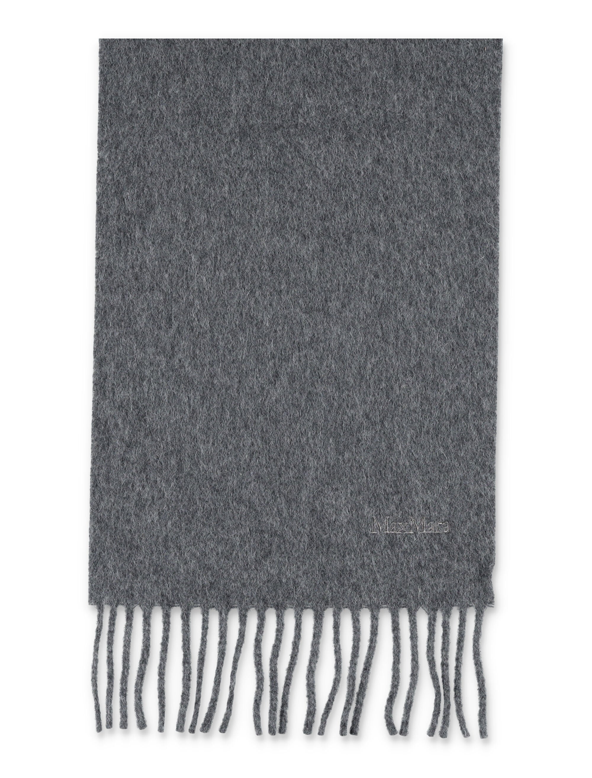 Wool Scarf With Embroidered Logo