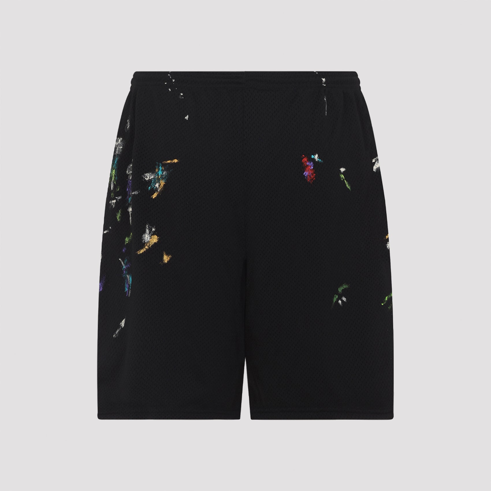 Relaxed Fit Bermuda Shorts With Multicolor Splatter And Logo Detail