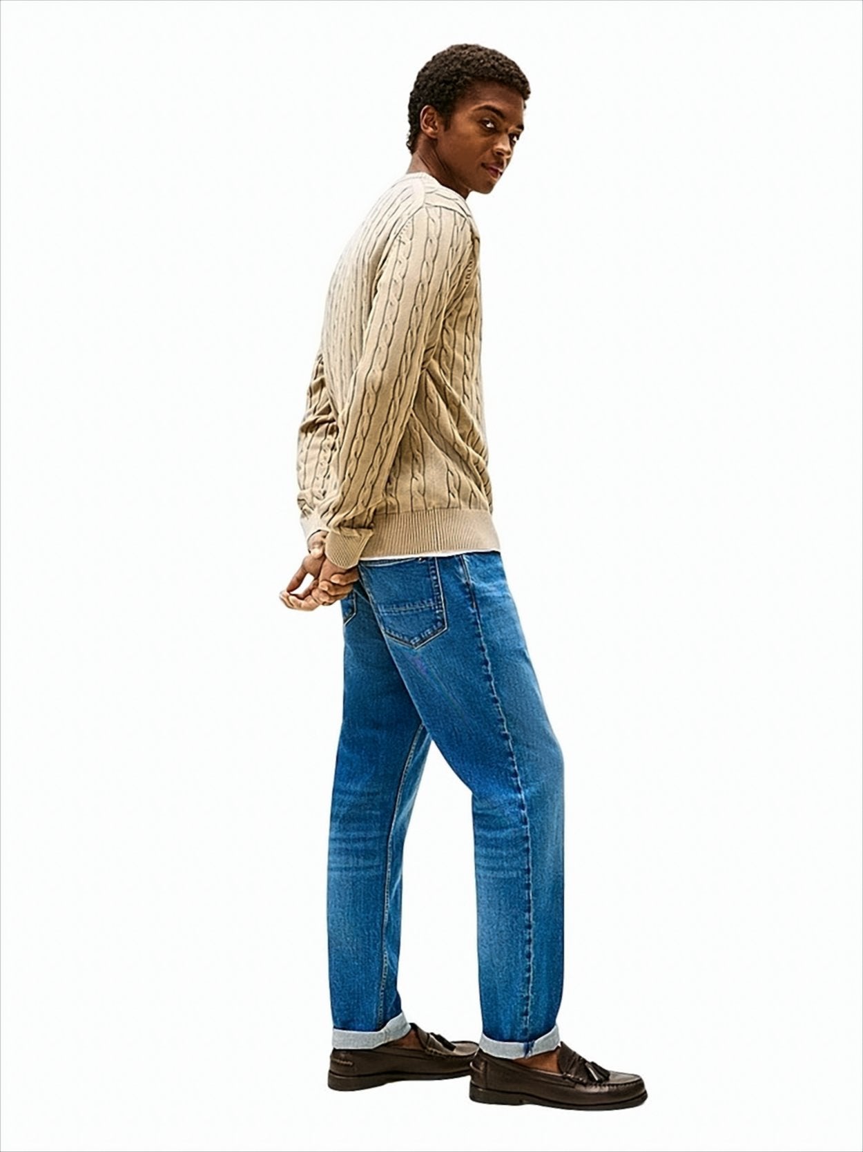 Vintage Cable-Knit Sweater With Crewneck