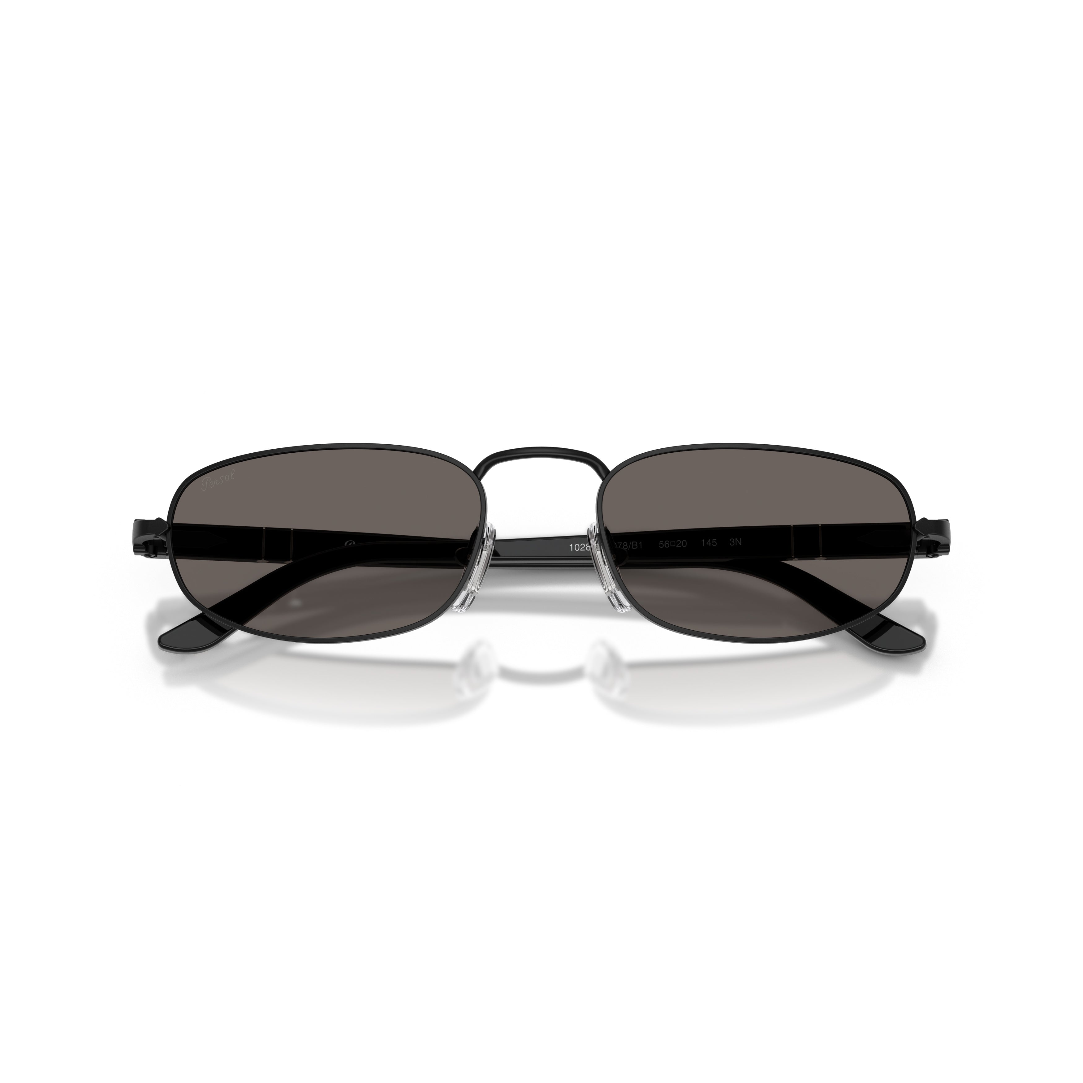 0po1028s Oval Metal Frame Sunglasses with Dark Lenses