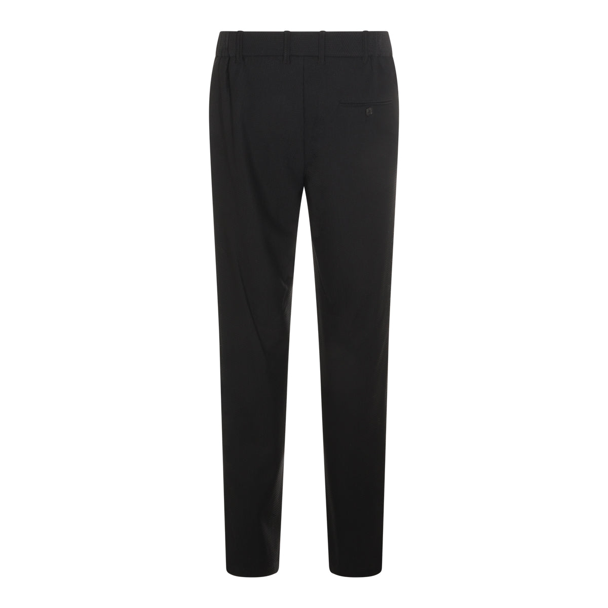 Slim-Fit Black Trousers with Textured Pattern