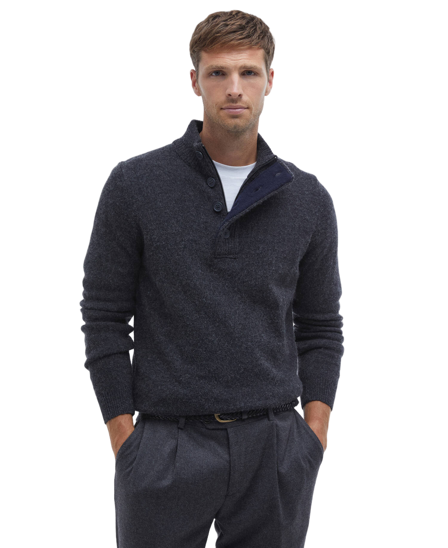 Essential Patch Half Zip Sweater