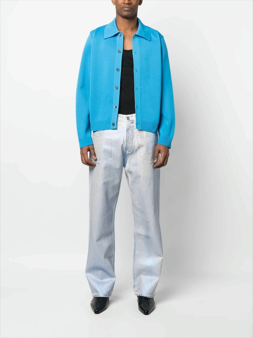 Loose-Fit Jeans with Foil Finish