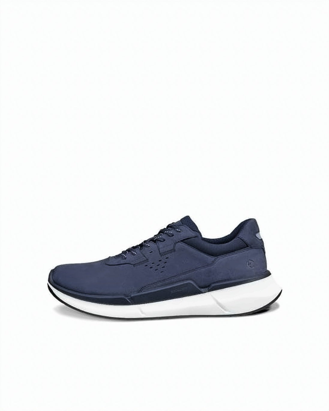 Deep Navy Leather Sneakers With Patterned Laces