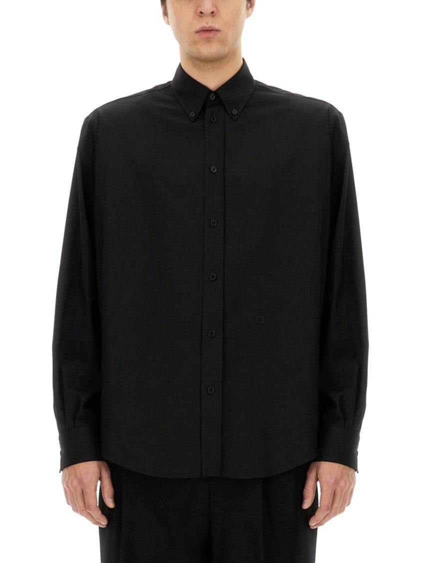 Tailored Black Wool Shirt
