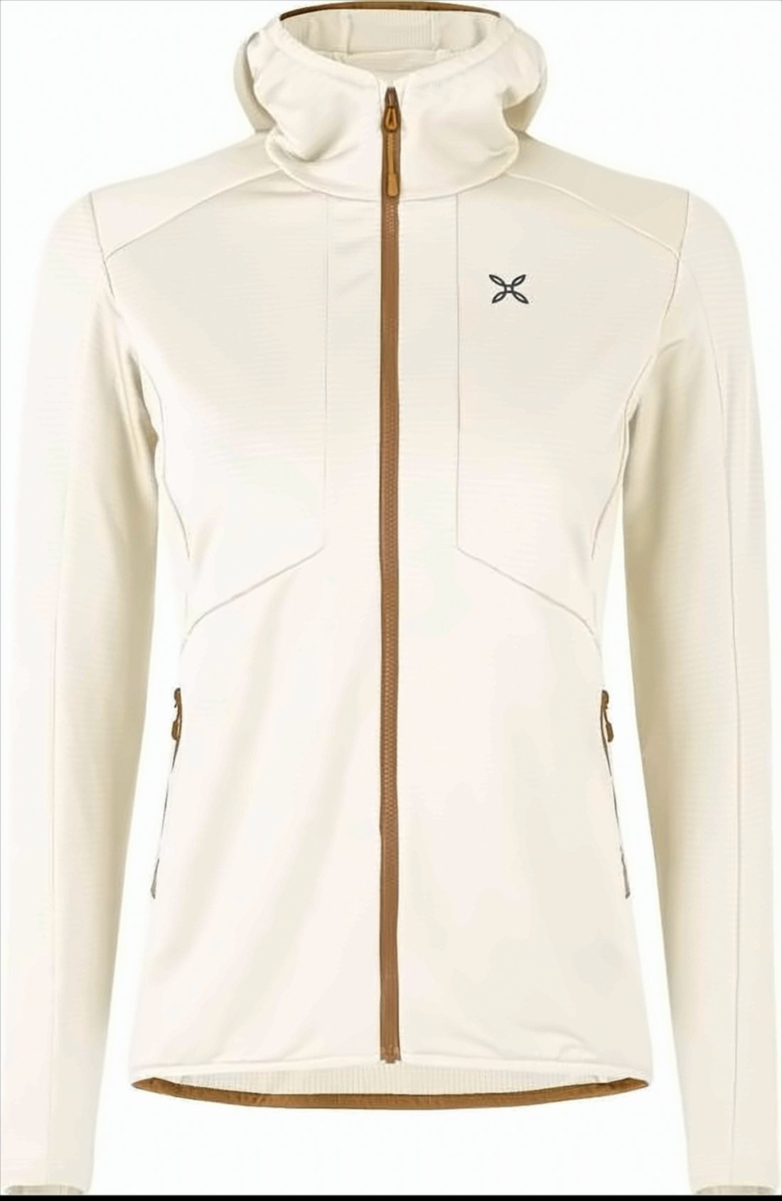 Minimalist White Montura Jacket with Fitted Hood