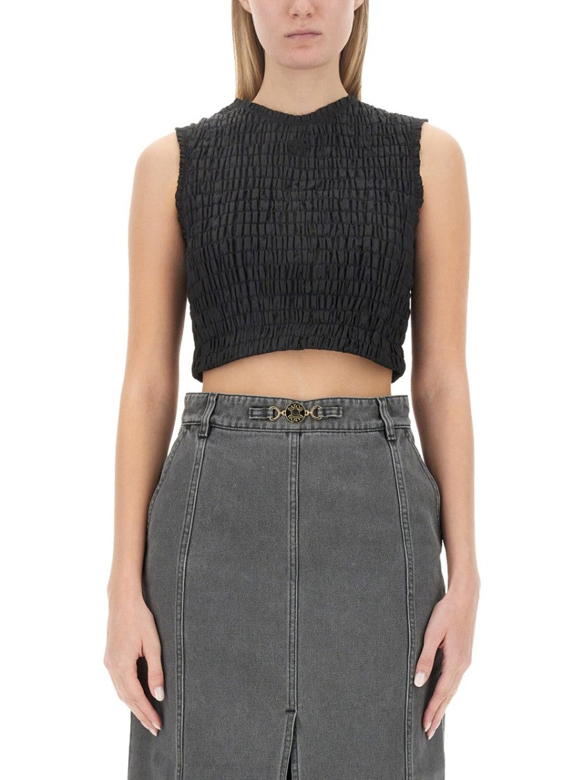 Textured Crinkled Cropped Top