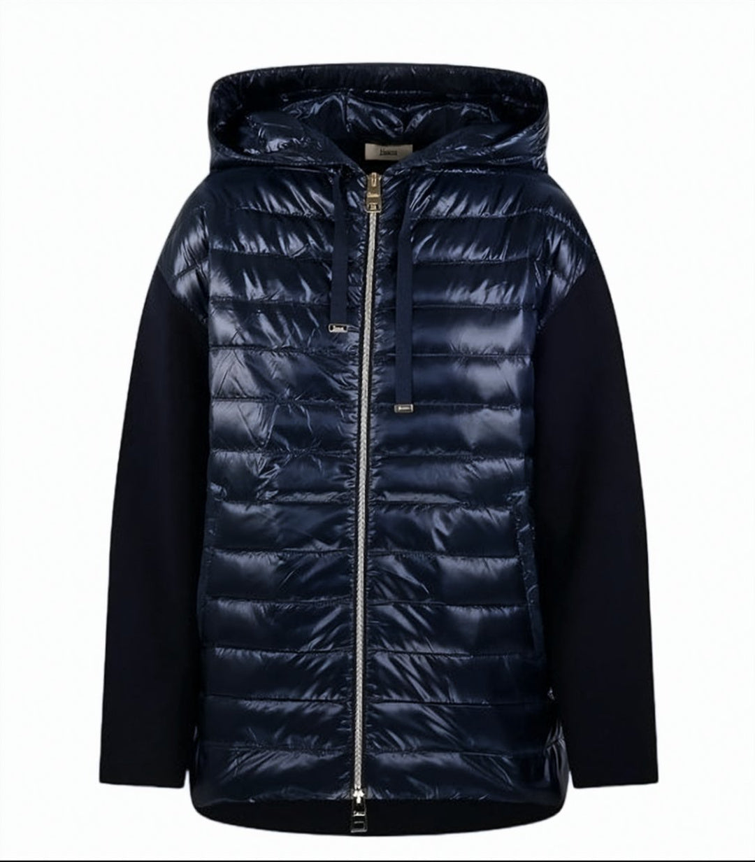 Quilted Cotton Nylon Hooded Down Jacket