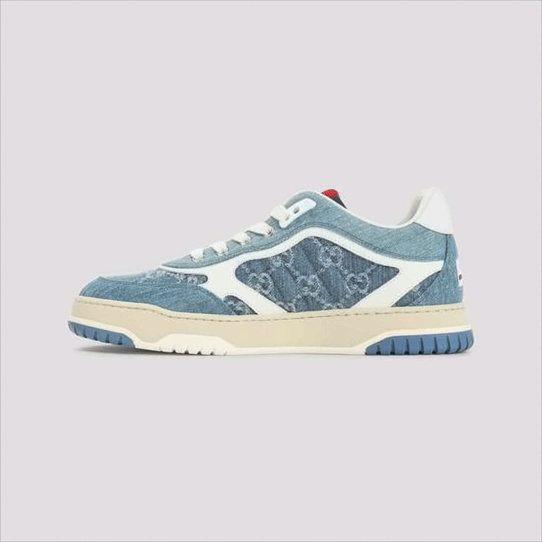 Denim-Upper Sneakers with Signature Monogram