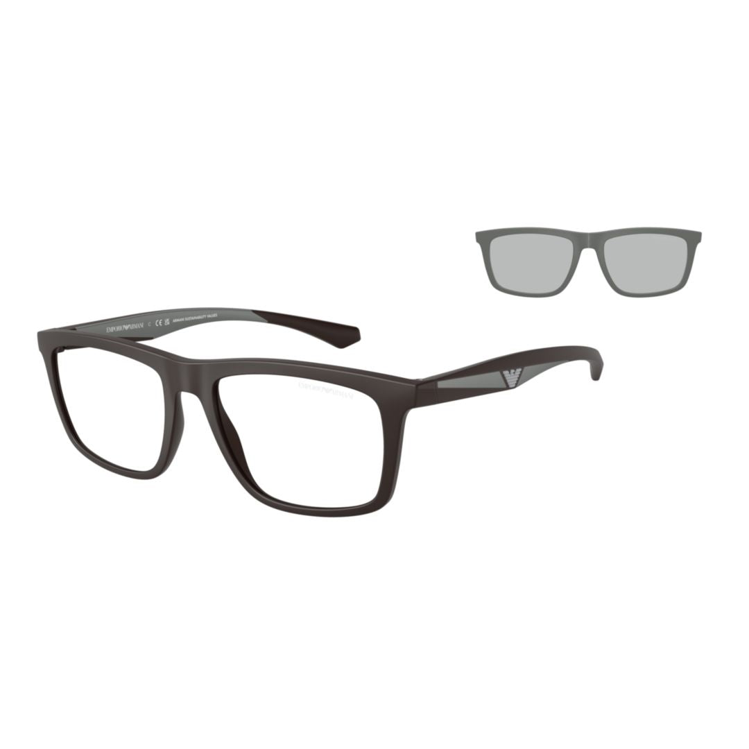 0ea4235 Matte Finish Rectangular Eyeglasses with Subtle Logo Detail
