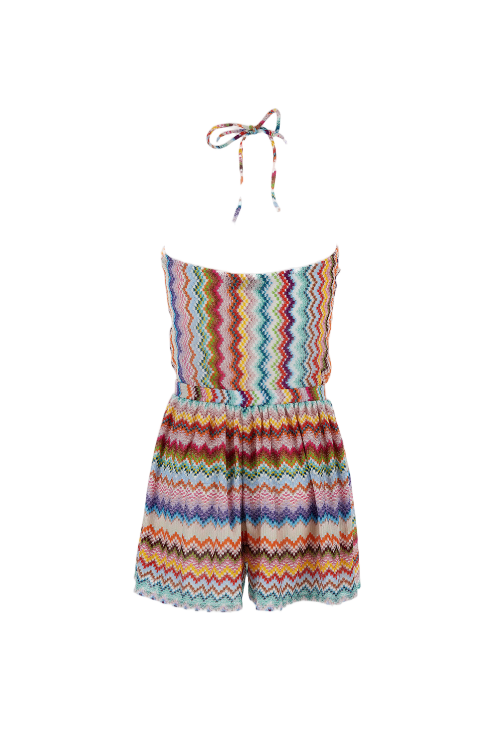 Multicolor Zigzag Pattern Short Jumpsuit