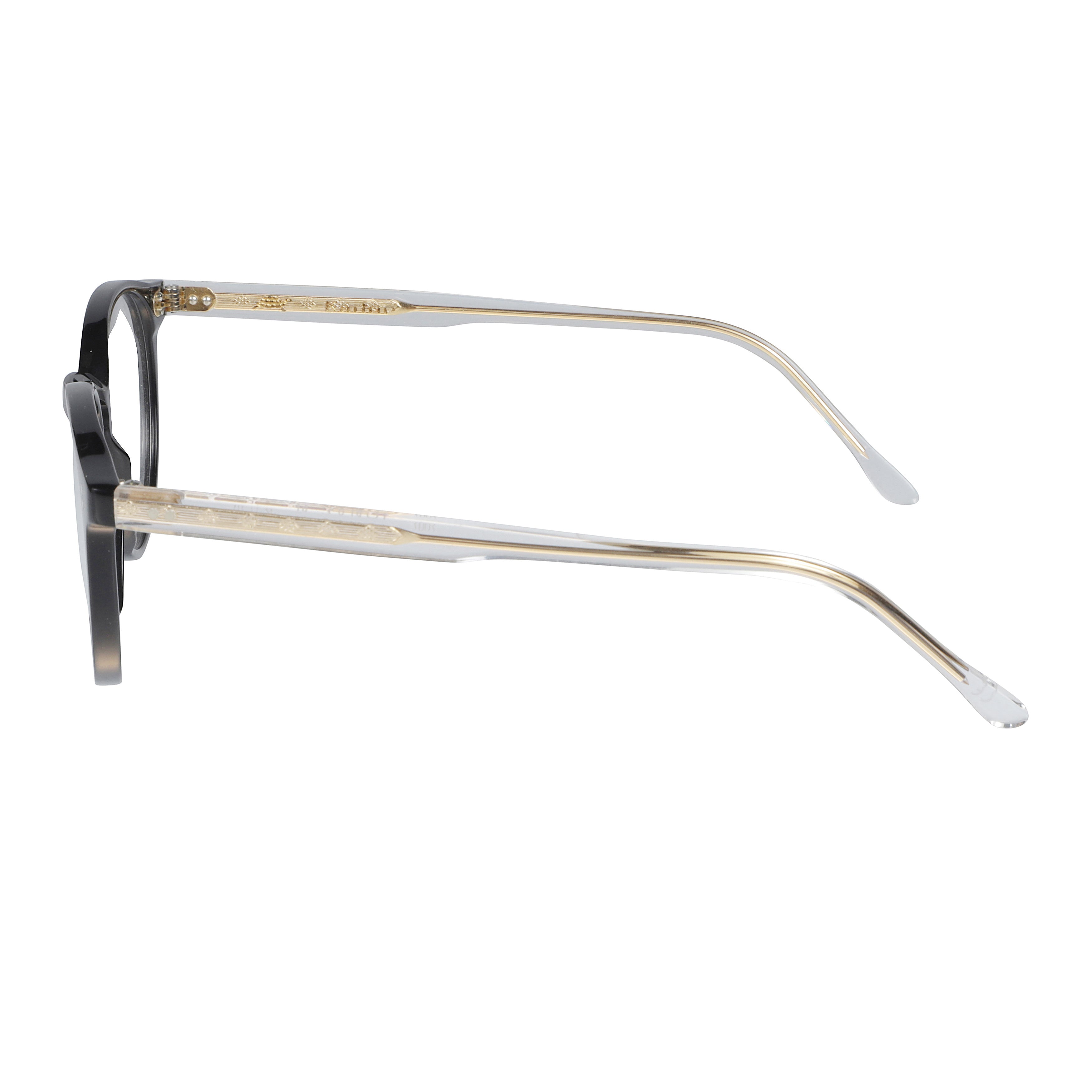 Jonas/N-52 Rounded Frame Eyeglasses with Glossy Black Front