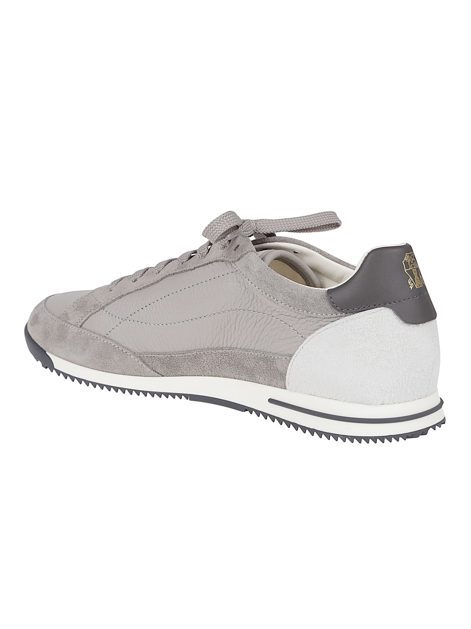 Low-Profile Sneakers with Smooth and Suede Leather Panels
