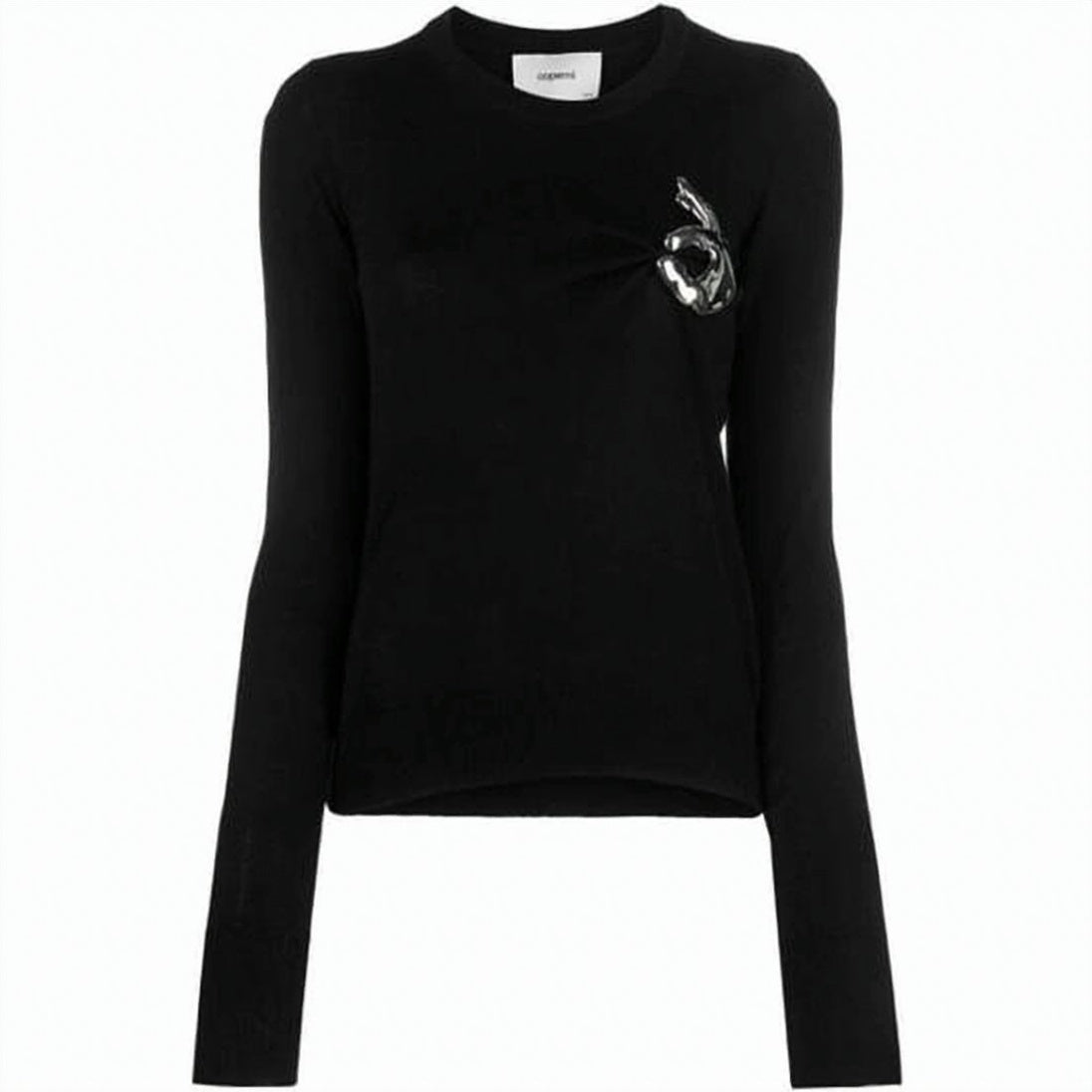Fitted Black Virgin Wool Sweater