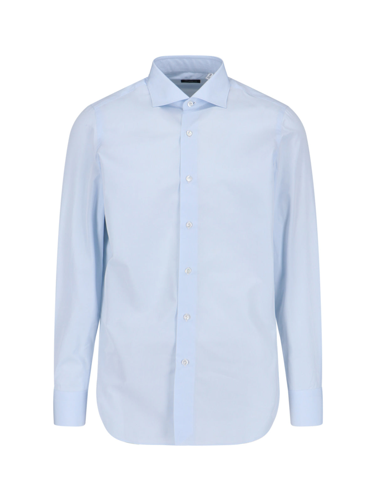 Structured Blue Shirt with Tailored Fit and Elegant Detailing