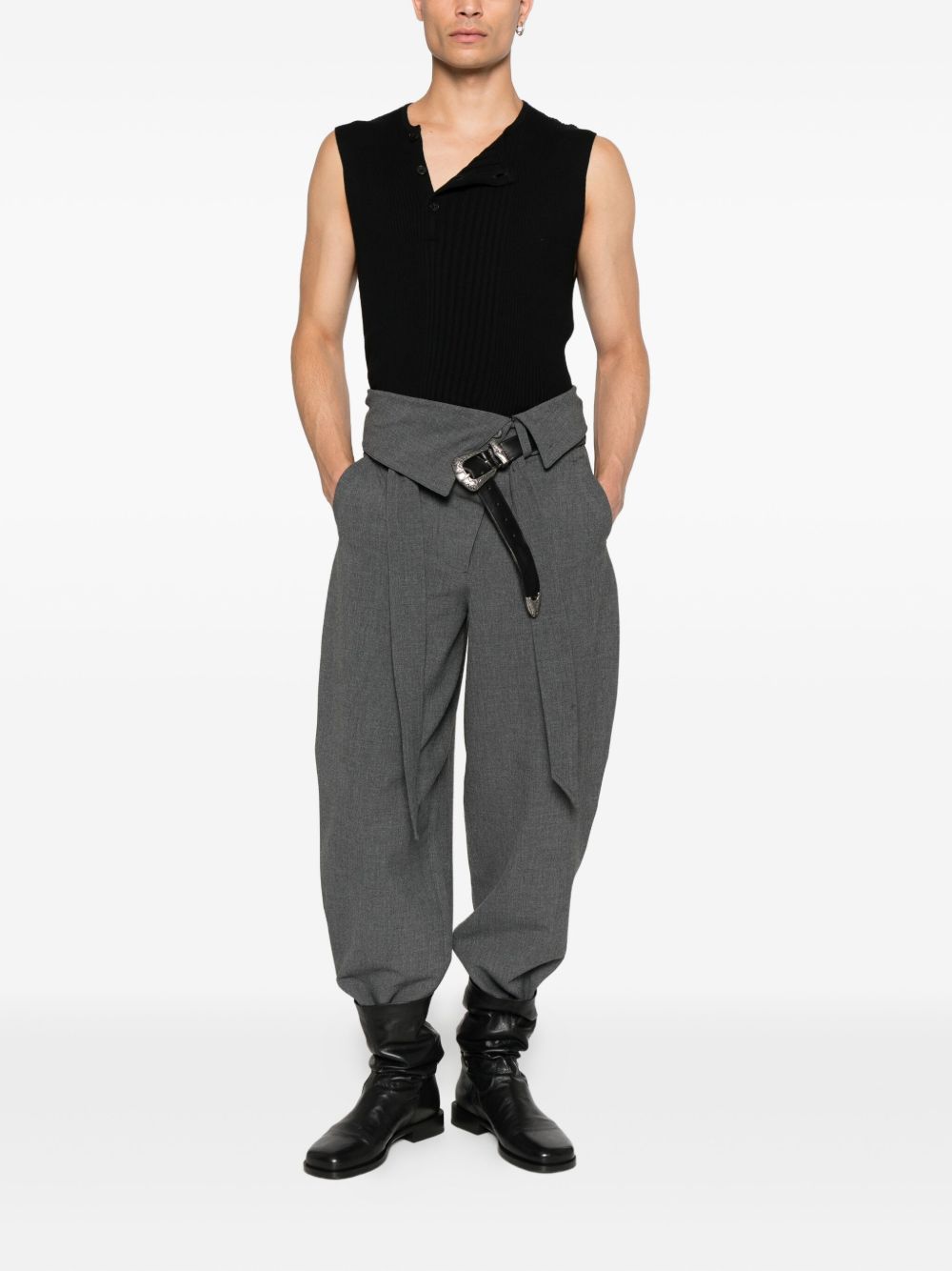 Ribbed Sleeveless Sweatshirt