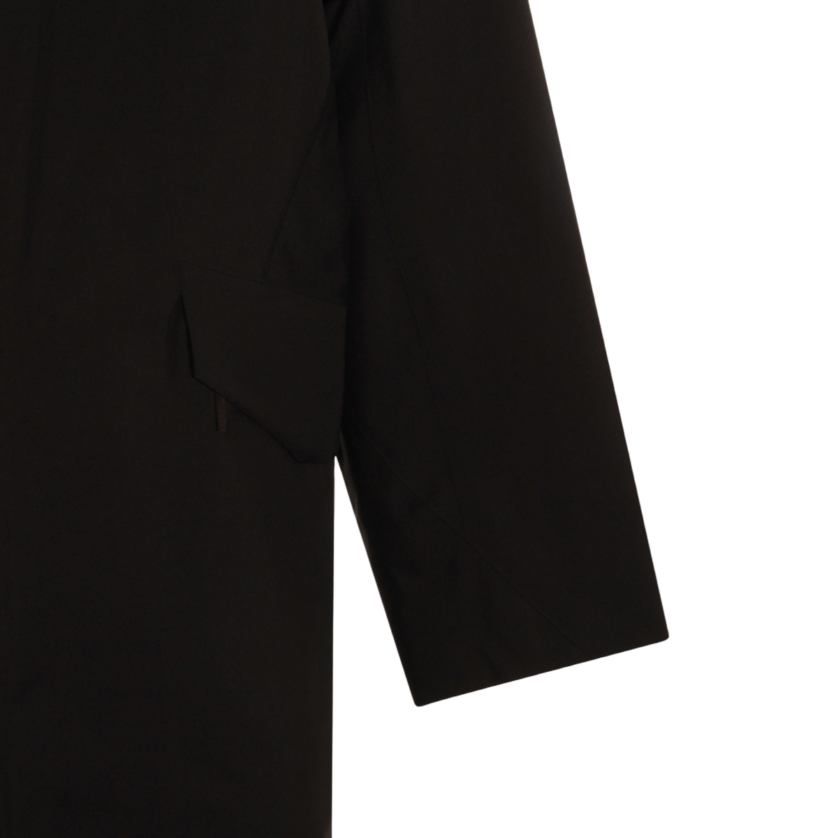 Black Hooded Casual Jacket with Zipper Closure