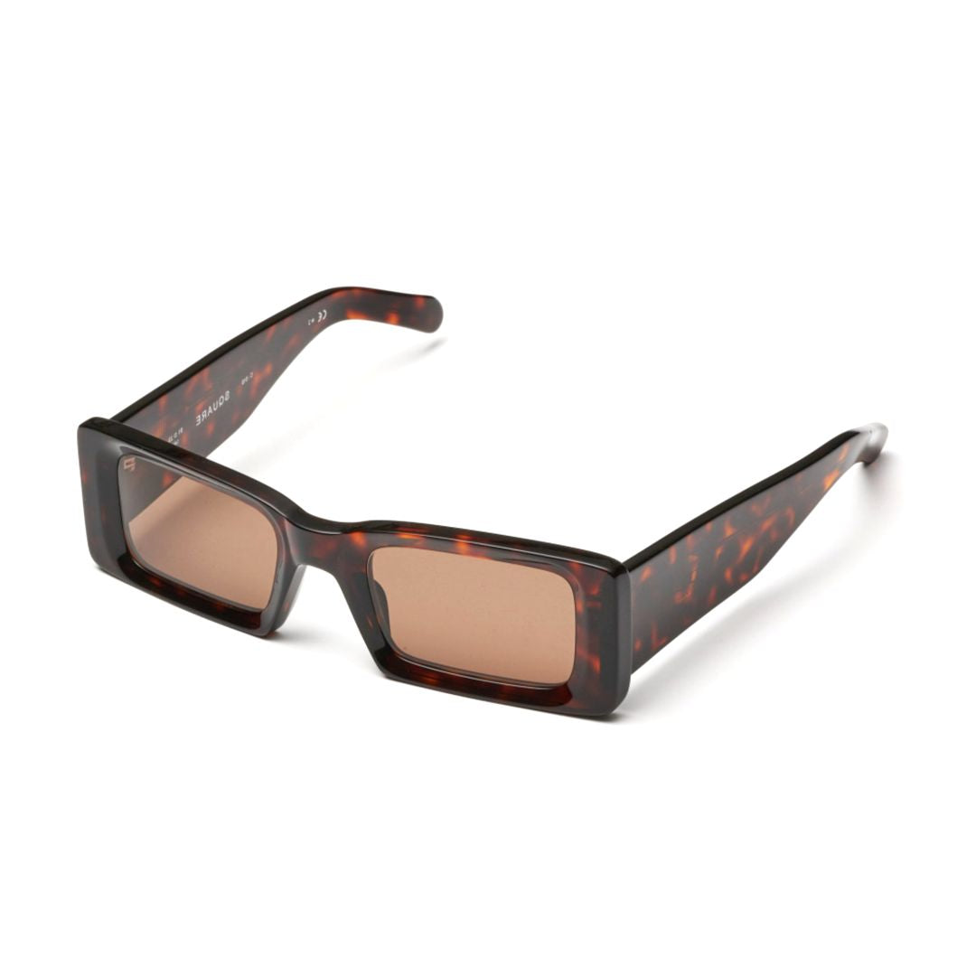 Square Bold Rectangular Tortoiseshell Sunglasses with Tinted Lenses