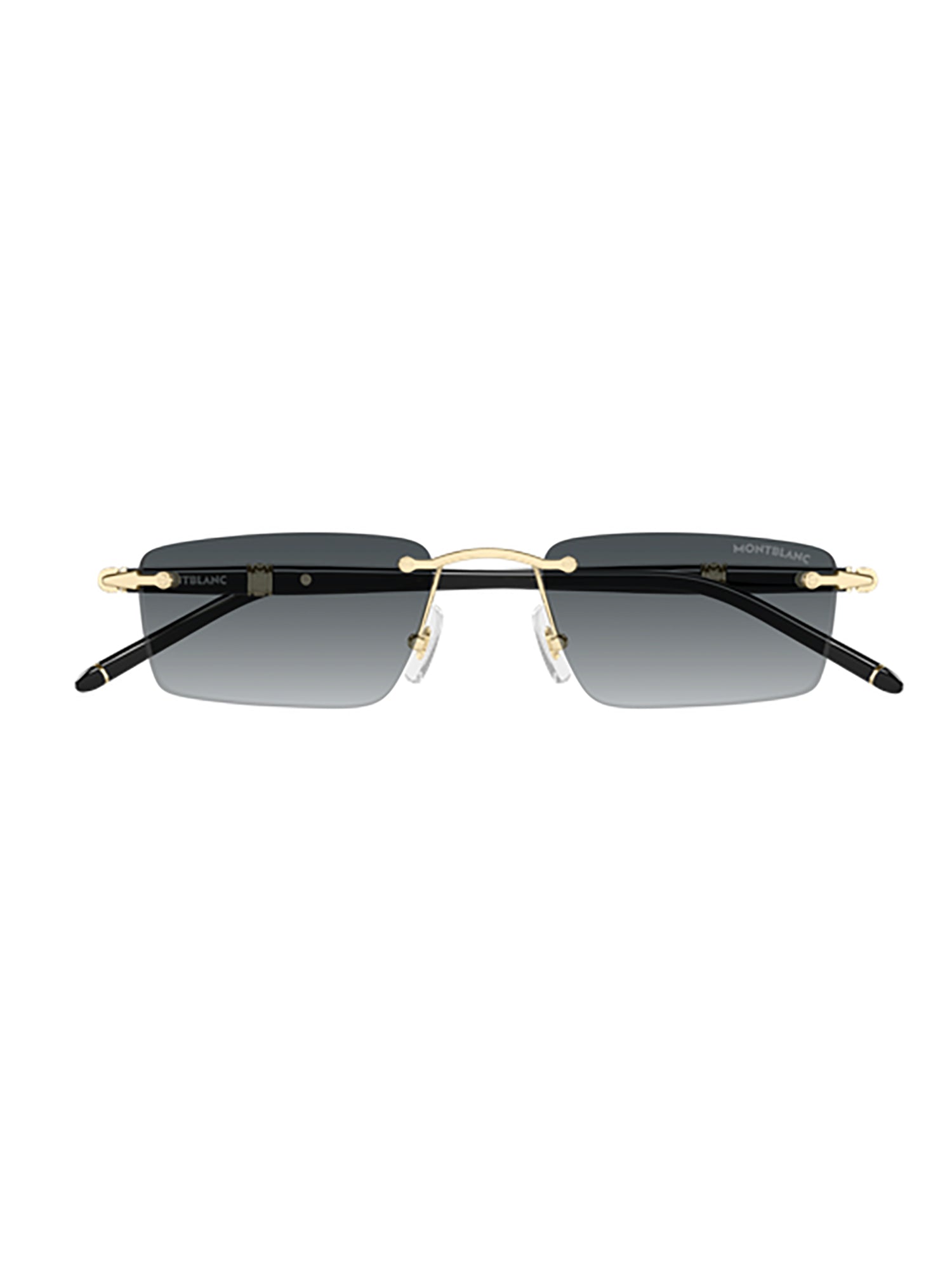 Rimless Gradient Sunglasses with Gold Accents