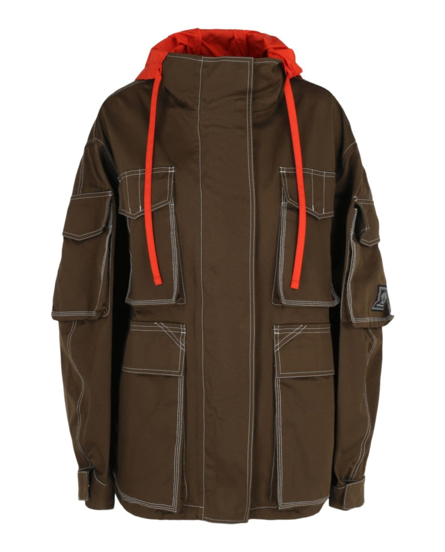 Contrast-Hood Jacket