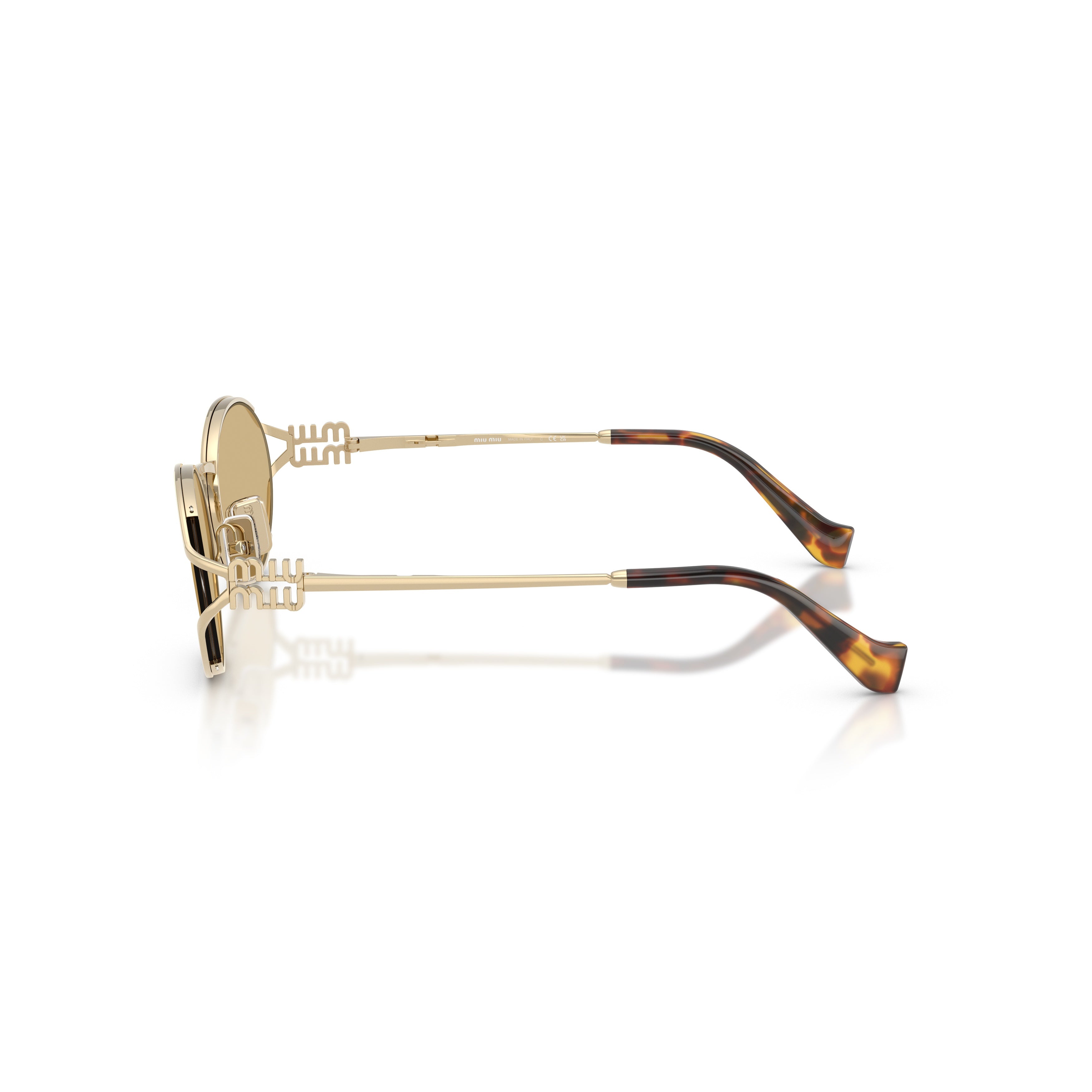 0mu 52ys Oval Brown-Tinted Sunglasses