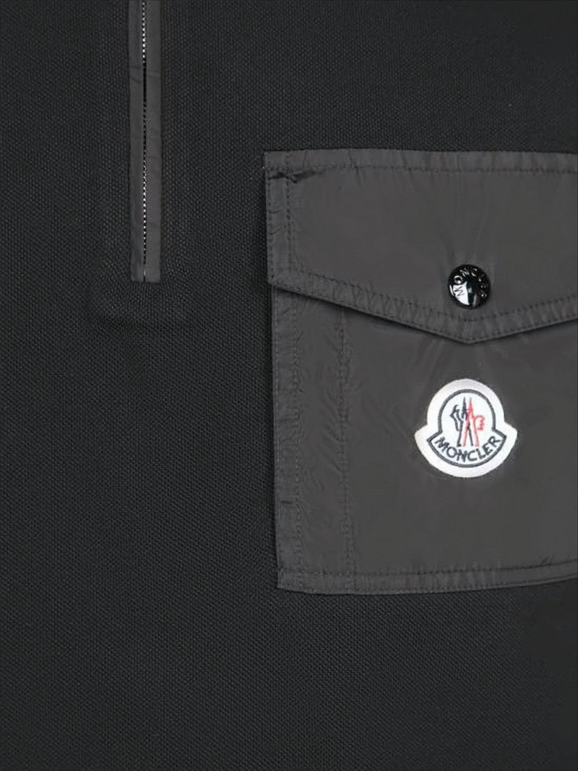 Short-Sleeved Polo Shirt with Zippered Placket