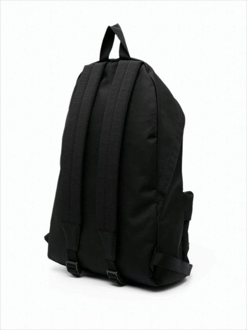 Minimalist Black Backpack with Logo Patch